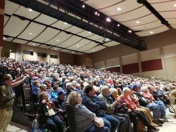 Over 700 people heard speeches from the five candidates in the auditorium at East Ridge Community School (Photo by Adam Bell)