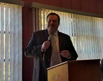Goderich Mayor Kevin Morrison speaking at the Mayor's Luncheon Thursday. (photo by Bob Montgomery)