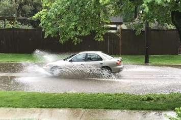 Flooded street (Photo by Lee Michaels, BlackburnNews.com)