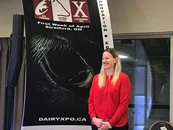 Olympic gold medalist Sami Jo Small at the Canadian Dairy XPO in Stratford. (Photo by Ashely Ferraro)