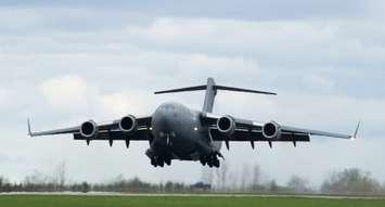 The CC-177 Globemaster performs touch and goes at 8 Wing Trenton, Ontario. 

Photo credit- Sgt Ron Flynn