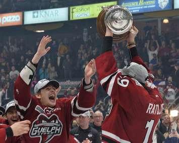 The Guelph Storm defeated the Ottawa 67's 8-3 to capture the 2019 Rogers OHL Championship. Photo by Terry Wilson / OHL Images