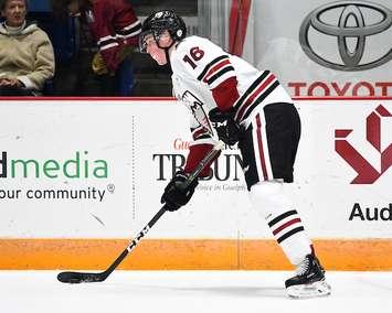 Nate Schnarr of the Guelph Storm. Photo by Aaron Bell/OHL Images