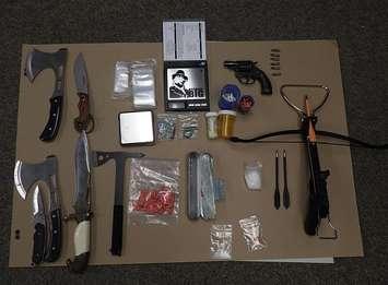 Weapons and drugs seized by Stratford Police Service officers on Tuesday, March 7, 2017. (Stratford Police Services photo)