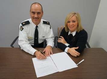 Wellington OPP and the Canadian Mental Health Association Waterloo Wellington Dufferin create new Integrated Mobile Police and Crisis Team.  Photo courtesy of Wellington County OPP