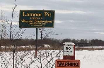 The Lamont Pit on Concession 6 in Saugeen Township is expected to be the site of the new Saugeen Shores sports complex. (photo by Jordan MacKinnon)