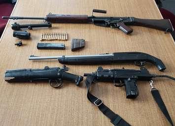 Weapons seized by Saugeen Shores Police following an investigation on June 30th, 2019 (Photo provided by Saugeen Shores Police Service)