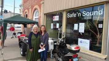Safe N' Sound's Connie Mckay (left) and the Grey Bruce Health Unit's Laurie Moore (Kirk Scott photo) 