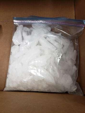 A bag of meth seized by OPP in a July 2019 investigation in Walkerton. (Photo courtesy of the OPP)