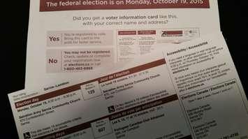 Federal election voting cards residents received in the mail. (BlackburnNews.com File Photo by Stephanie Chaves)