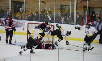 The Alliston Hornets and Walkerton Hawks met six straight years in the provincial quarter final. Alliston won all six.(Photo from Alliston Hornets via Facebook)