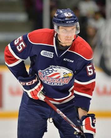 Keaton Middleton of the Saginaw Spirit. Photo by Terry Wilson / OHL Images.