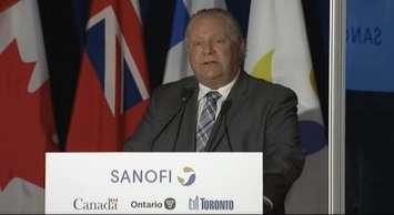 Premier Doug Ford announces the planned construction of a $1 billion biomanufacturing facility in Toronto. Photo by Blackburn News.