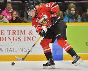 Matt Schmalz of the Owen Sound Attack. Photo by Terry Wilson / OHL Images.