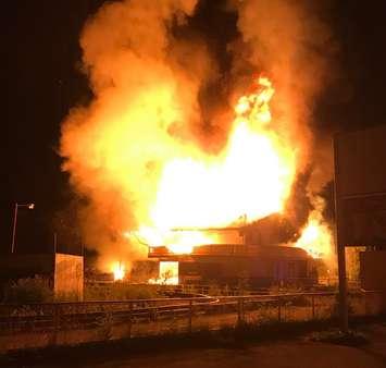 Sauble Beach Amusement Park fire Saturday, Aug.24th, 2019 (photo supplied by Grey Bruce OPP)