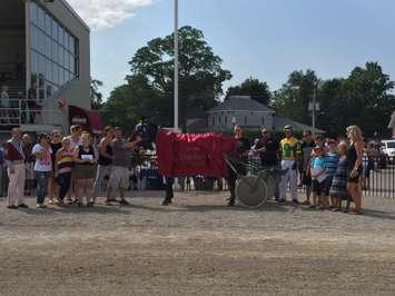Bella Palazzo wins the 2nd Annual Vic Hayter Memorial Trot. July 23rd, 2017. (Photo courtesy of the Clinton Raceway)