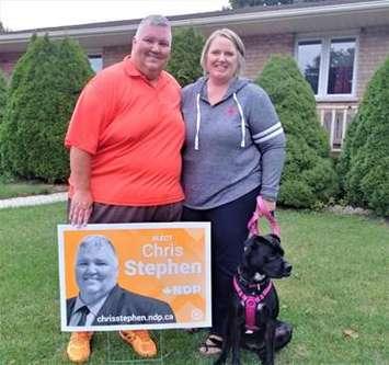 Bruce-Grey-Owen Sound NDP Candidate Chris Stephen unveiled his biodegradable lawn signs. (Submitted photo)