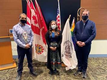 Left to right – Chief Lester Anoquot, Saugeen First Nation, Chief Veronica Smith, Chippewas of Nawash and Mayor Luke Charbonneau, Saugeen Shores. Photo provided by Saugeen Shores. 