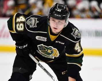 Max Jones of the London Knights. Photo by Aaron Bell/OHL Images