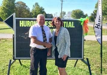 Daryl Bell and Gwen Devereaux launch the Huron Residential Hospice Capital Campaign (photo by Bob Montgomery)