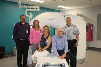 
Photo L-R: Trevor Filsinger - Manager, Diagnostic Imaging, Jenn Schmalz - Senior Diagnostic Imaging Technologist, Jane Krul - Patient and Family Advisor, Dr. Mowbray - Radiologist, Dr. Taves - Radiologist