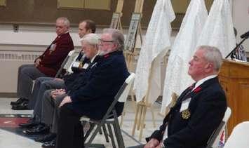 Five of the nine local veterans are honoured in Owen Sound (photo by Kirk Scott)