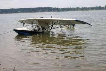 Plane crash Tuesday, August 20th on   Conestogo Lake (photo from Wellington County OPP)