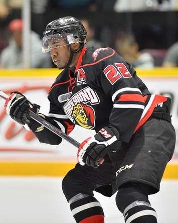 Jaden Lindo of the Owen Sound Attack. Photo by Terry Wilson / OHL Images.