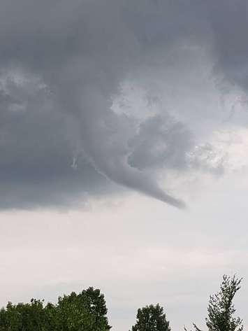 Funnel cloud file photo, July 30, 2018. (Photo courtesy of Lisa Quenneville-Greczylo)