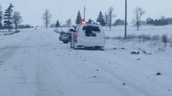 Crash on Hwy. 86 between Bluevale and Molesworth on February 12, 2016. (Submitted photo)