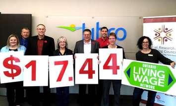 2018 Living Wage in Perth-Huron: (Left to right)Tabitha Fisher (Libro), Warden Jim Ginn, Marty Rops (Libro), Pam Hanington (Huron County Health Unit), Mike Ash, Ryan Erb, Susanna Reid, Kathy Vassilakos (photo submitted)