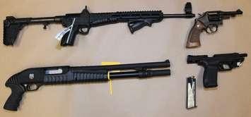 Firearms seized by police December 4, 2021 (Photo courtesy of Owen Sound Police Service)