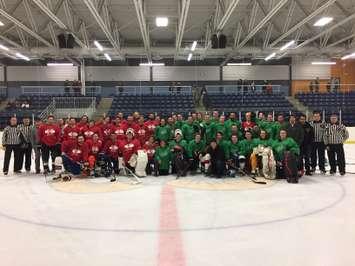 The 2016 Battle For Mental Health teams. The game was played in Mount Forest on December 22. (Photo by Ryan Drury)