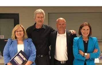 Huron-Bruce provincial candidates: Lisa Thompson [Progressive Conservative], Ron Stephens [Libertarian], Don Matheson [Liberal] and Jan Johnstone [NDP].(photo by Jordan MacKinnon) 