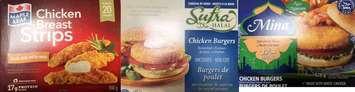 Maple Leaf chicken strips and Sufra Halal and Mina Halal brand chicken burgers recalled, May 9, 2017. Picture courtesy of the Canadian Food Inspection Agency .