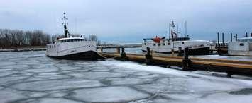 Commercial fishing ships at the Rondeau (Erieau) Harbour. February 14, 2019. (Photo by Matt Weverink)