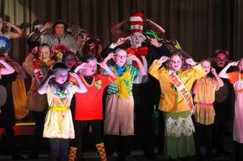 Local children of all ages on stage at the Teeswater Town Hall for an on-stage production of Seussical The Musical Jr., by Studio 410. (Photo Credit: John Marshall, All Rights Reserved ©2016)