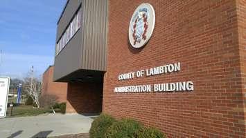 Lambton County administration building on Broadway St. in Wyoming. Blackburn Media photo by Colin Gowdy.