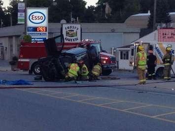 Emergency crews respond to a crash on Josephine St in Wingham, September 14, 2014. (Photo by Steve Sabourin)