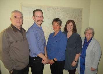 The Violence Prevention Grey Bruce Steering Committee, from left to right:  Dave Preston, Jon Farmer, Anne Elliot, Rosanne Roy, Bernice Connell. (photo submitted) 