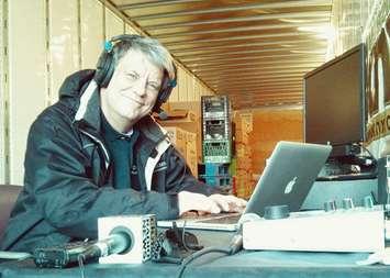 CKNX AM920 morning host Buzz Reynolds will broadcast, live in, and sleep in a 53-foot trailer until it is full of food donations for Huron County Food Banks. (BlackburnNews.com photo)