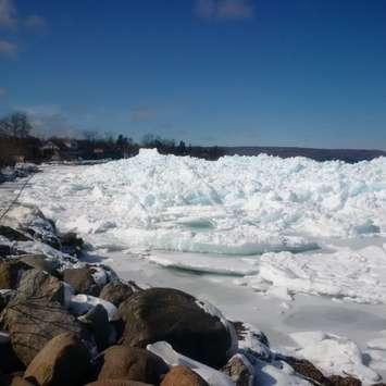 Ice formations are shown along Georgian Bay. Photo provided by Ontario Provincial Police in Grey County.