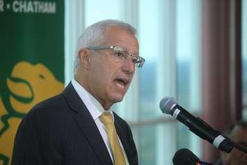 Vic Fedeli, Ontario Minister of Economic Development, Job Creation and Trade, speaks at the CAMM Conference at Caesars Windsor, September 9, 2019. Photo by Mark Brown, Blackburn News.