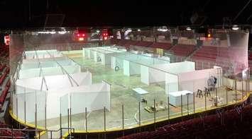 The field hospital at the Harry Lumley Bayshore Arena in Owen Sound on April 16, 2020. (Submitted photo)