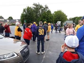 Residents of Bayfield gathered to send an informal thank you to Huron County local hockey hero Ryan O'Reilly after his Stanley Cup win with St. Louis. June 14th, 2019 (Photo by Bob Montgomery)