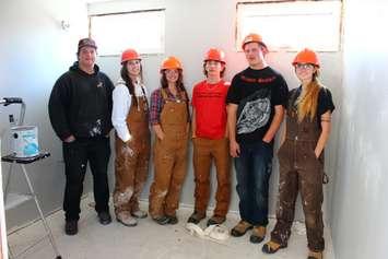 Saugeen District Secondary construction students mid way through their Airport Accessible Washroom Project.