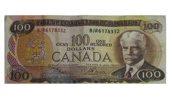 Counterfeit $100 bill (photo courtesy of Crime Stoppers)