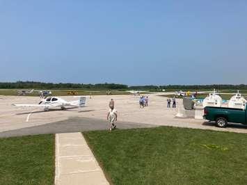 Some of the aircraft that flew in for a luncheon in support of the Goderich Airport. August 5th, 2021 (Photo by Bob Montgomery)