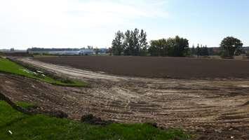 Improvements are underway to the sports track and field at F.E. Madill Secondary School in Wingham, ON. (Photo by Craig Power, © 2016)