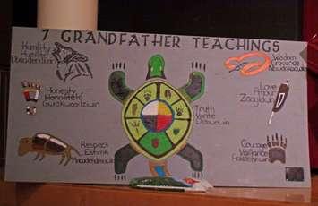 An art poster from East Ridge Community School in Owen Sound depicting the Seven Grandfather Teachings. (photo submitted)